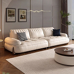 Диван кожаный с каркасом из массива дерева Furniture Medieval варинант исполнения - 2 | Loft Concept в Санкт-петербурге