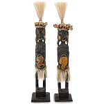 Комплект из 2-х статуэток из массива албезии Asmat Statuettes Albesia варинант исполнения - 1 | Loft Concept в Санкт-петербурге