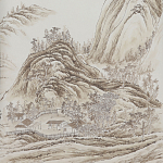 Обои ручная роспись A Thousand Li of Rivers and Mountains Special Colourway on Bleached White dyed silk 2 варинант исполнения - 2 | Loft Concept в Санкт-петербурге