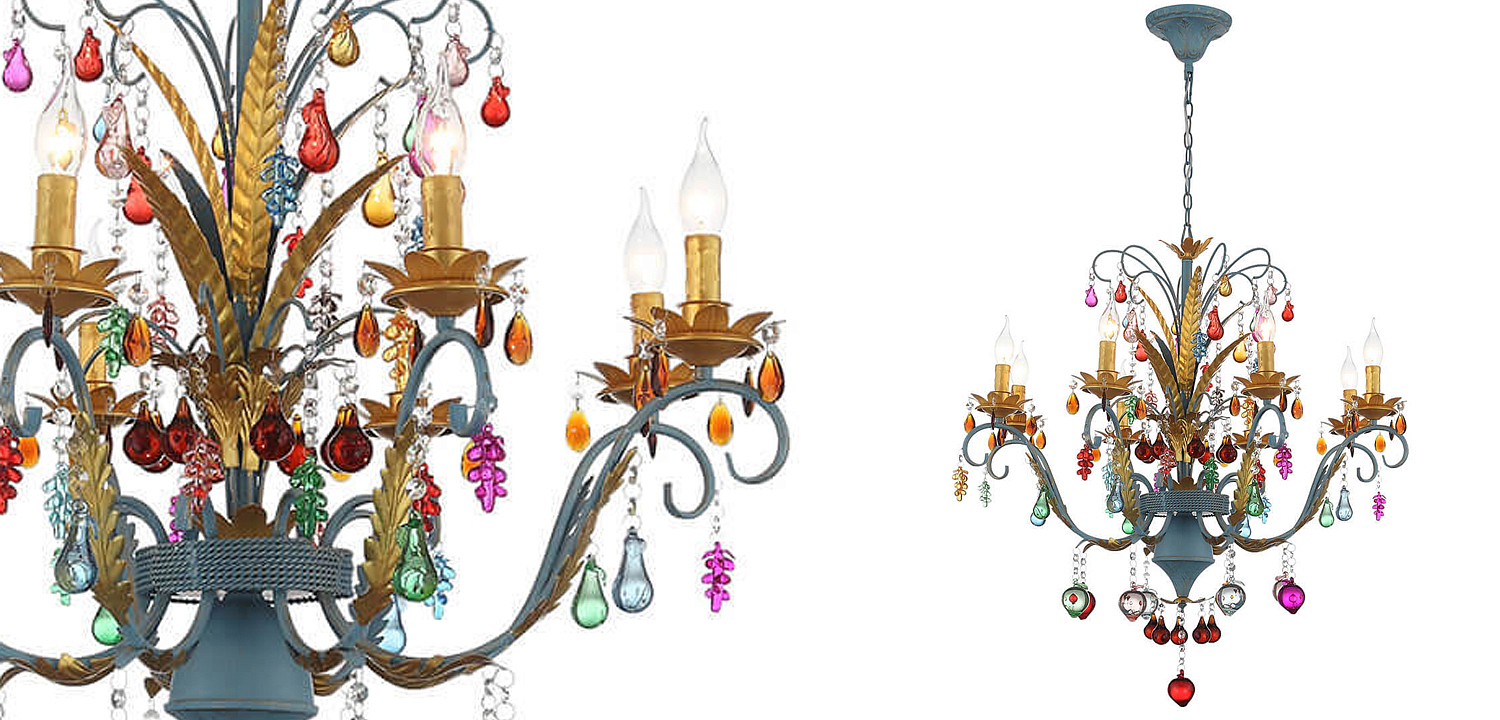Люстра Colored Glass Pendant Chandelier 65 Люстра Colored Glass Pendant Chandelier 65 - Loft-Concept в Санкт-петербурге