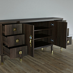 Большой Комод-буфет Elsa Dreams Walnut с ящиками варинант исполнения - 1 | Loft Concept в Санкт-петербурге