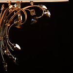 Люстра подвесная круглая с тканевым полупрозрачным абажуром и подвесками 6 ламп Gilded Elegance варинант исполнения - 7 | Loft Concept в Санкт-петербурге