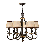 Люстра бронзового цвета с бежевыми абажурами из органзы в классическом стиле Hinkley варинант исполнения - 8 | Loft Concept в Санкт-петербурге