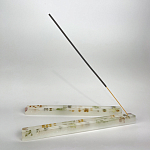 Подставка под благовония из эпоксидной смолы с цветами прямоугольная белая Epoxy Flowers Incense Stand White варинант исполнения - 3 | Loft Concept в Санкт-петербурге