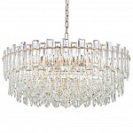 Круглая люстра с хрустальными подвесками на золотистом каркасе Gorgeous Crystal Light варинант исполнения - 10 | Loft Concept в Санкт-петербурге