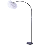 Изогнутый торшер с декором в виде перьев Plumage White Floor Lamp варинант исполнения - 1 | Loft Concept в Санкт-петербурге