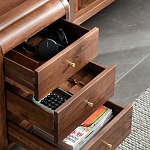 Стол рабочий округлой формы с 3-мя ящиками  Working Moonnut Table варинант исполнения - 5 | Loft Concept в Санкт-петербурге