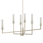 Люстра с 6-ю белыми матовыми плафонами из стекла в форме цилиндра Longitude варинант исполнения - 5 | Loft Concept в Санкт-петербурге