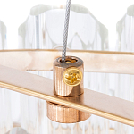 Люстра подвесная многослойная с прозрачными хрустальными трубками и золотистым каркасом Hexagon Tube Light варинант исполнения - 4 | Loft Concept в Санкт-петербурге