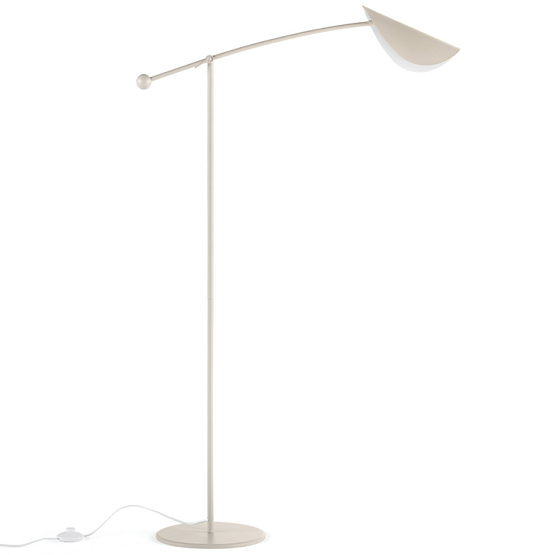 Торшер с поворотным плафоном Aracea Beige Floor Lamp Бежево-серый в Санкт-петербурге | Loft Concept 