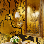 Обои ручная роспись в стиле Арт-деко Rateau Original colourway on Deep Rich Gold gilded paper варинант исполнения - 2 | Loft Concept в Санкт-петербурге