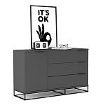 Комод цвета графит с 3-мя ящиками Strict Lines  варинант исполнения - 3 | Loft Concept в Санкт-петербурге