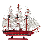 Декоративная модель деревянного красного парусника в подарочной упаковке With The low варинант исполнения - 1 | Loft Concept в Санкт-петербурге