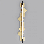 Бра вертикальное черного цвета с золотыми кругами и квадратами Gravyura варинант исполнения - 3 | Loft Concept в Санкт-петербурге