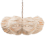 Круглая люстра волнистой формы с декором из круглых деревянных бусин White Wooden Beads Chandelier варинант исполнения - 1 | Loft Concept в Санкт-петербурге