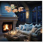 Люстра круглая на золотом каркасе с цветочным декором Miscellaneous herbs варинант исполнения - 6 | Loft Concept в Санкт-петербурге