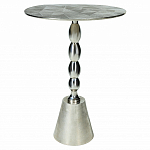 Кофейный столик с рельефной столешницей из металла Aplika Silver варинант исполнения - 1 | Loft Concept в Санкт-петербурге