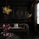 Люстра подвесная со стеклянными плафонами из дымчатого и золотистого с тремя вертикальными подвесками Gilded Mirage  варинант исполнения - 8 | Loft Concept в Санкт-петербурге