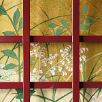 Обои ручная роспись The Plain of Musashi Original colourway on painted Xuan paper with gold ombre варинант исполнения - 2 | Loft Concept в Санкт-петербурге