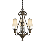 Люстра бронзового цвета с 3-мя кремовыми текстильными абажурами Hinkley варинант исполнения - 1 | Loft Concept в Санкт-петербурге