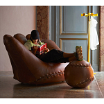 Дизайнерский кожаный пуф в виде бейсбольного мяча Poltronova Joe Ball Pouf варинант исполнения - 7 | Loft Concept в Санкт-петербурге