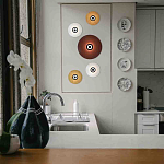 Бра с круглым белым плафоном и черной центральной деталью Natural Harmonie  варинант исполнения - 2 | Loft Concept в Санкт-петербурге