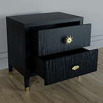 Тумба прикроватная с двумя ящиками Elsa Dreams Black варинант исполнения - 2 | Loft Concept в Санкт-петербурге