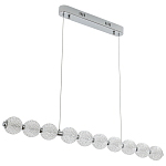 Подвесной линейный светодиодный светильник Crystal Globule Linear Hanging Lamp Chrome варинант исполнения - 2 | Loft Concept в Санкт-петербурге