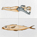 Плитка с узором Рыба Русалка варинант исполнения - 2 | Loft Concept в Санкт-петербурге