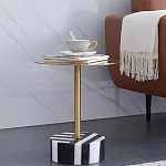 Дизайнерский журнальный стол с круглой столешницей на чёрно-белом основании Muruv варинант исполнения - 1 | Loft Concept в Санкт-петербурге