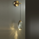 Бра с плафоном в форме капли Crystal Transparent Drop варинант исполнения - 3 | Loft Concept в Санкт-петербурге