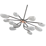 Люстра черного цвета с 12-ю прозрачными плафонами овальной формы Iona chandelier варинант исполнения - 3 | Loft Concept в Санкт-петербурге