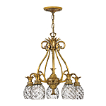 Люстра цвета латунь с 5-ю плафонами из рельефного стекла в форме ананаса Hinkley варинант исполнения - 2 | Loft Concept в Санкт-петербурге