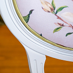 Стул светло-серый из натурального бука с изображением птиц и цветов Blooming Blue Birds варинант исполнения - 5 | Loft Concept в Санкт-петербурге