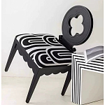 Дизайнерский стул с круглой деревянной спинкой Black and White Clover варинант исполнения - 6 | Loft Concept в Санкт-петербурге