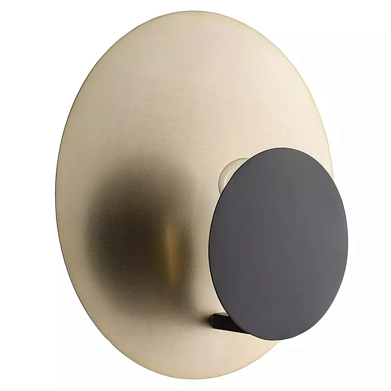 Бра круглое в сочетании золотистого и чёрного цвета Round Sconce Gold and Black Черный Золотой в Санкт-петербурге | Loft Concept 