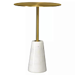 Кофейный столик с круглой столешницей на белом мраморном основании Original Foundation варинант исполнения - 3 | Loft Concept в Санкт-петербурге