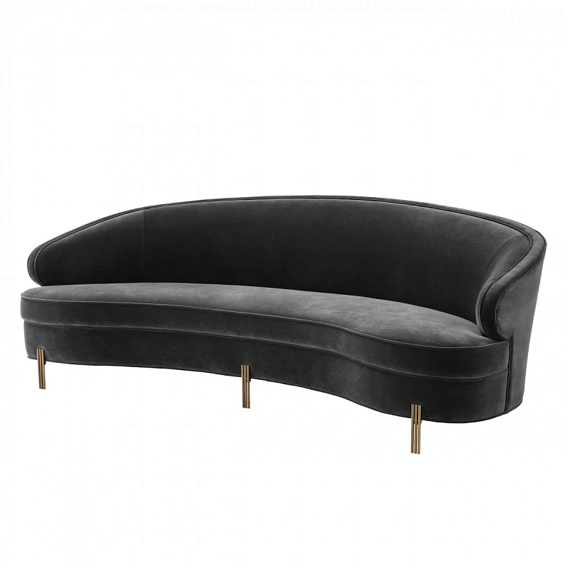 Диван Eichholtz Sofa Pierson dark grey Серый Латунь в Санкт-петербурге | Loft Concept 