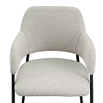 Стул мягкий с подлокотниками Chair Gray Upholstery Boucle варинант исполнения - 5 | Loft Concept в Санкт-петербурге