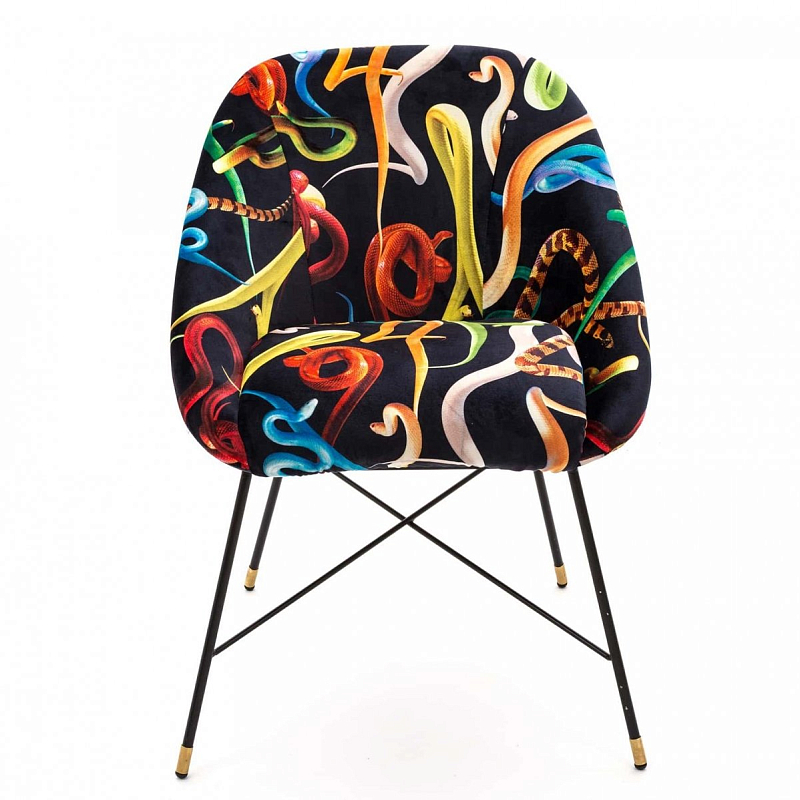 Кресло Seletti Padded Chair Snakes Мульти Черный в Санкт-петербурге | Loft Concept 