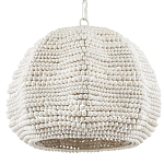 Подвесной светильник в форме купола с декором из круглых деревянных бусин White Wooden Beads Chandelier варинант исполнения - 3 | Loft Concept в Санкт-петербурге