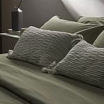 Чехол на подушку мятного цвета с бахромой и объемным узором Ethnic mix варинант исполнения - 6 | Loft Concept в Санкт-петербурге