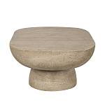 Столик кофейный кремового цвета с овальной столешницей и круглым основанием Cream Dalmen Table варинант исполнения - 3 | Loft Concept в Санкт-петербурге