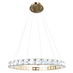 Люстра круглая подвесная с хрустальными элементами на золотом основании Диаметр 79 см Ring Horizontal варинант исполнения - 1 | Loft Concept в Санкт-петербурге