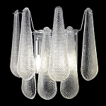 Бра с подвесками из рифленного стекла в форме капель на основании цвета хром Textured Glass варинант исполнения - 3 | Loft Concept в Санкт-петербурге