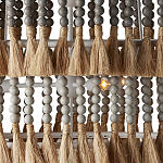 Люстра трехъярусная с декором из круглых деревянных бусин с кисточками Gray Brown Wooden Beads Chandelier варинант исполнения - 1 | Loft Concept в Санкт-петербурге