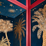 Обои с вышивкой ручной работы Deco Palms Original colourway on velvet варинант исполнения - 2 | Loft Concept в Санкт-петербурге