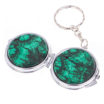 Зеркало брелок карманное двухстороннее из натурального камня Малахит Stone Mirrors варинант исполнения - 5 | Loft Concept в Санкт-петербурге