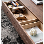 Кофейный стол из массива дерева с выдвижными ящиками Coffee Walnut Table варинант исполнения - 3 | Loft Concept в Санкт-петербурге