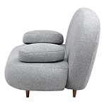 Двухместный диван с мягкой обивкой из ткани серый на деревянных ножках Michael Sofa Grey варинант исполнения - 3 | Loft Concept в Санкт-петербурге